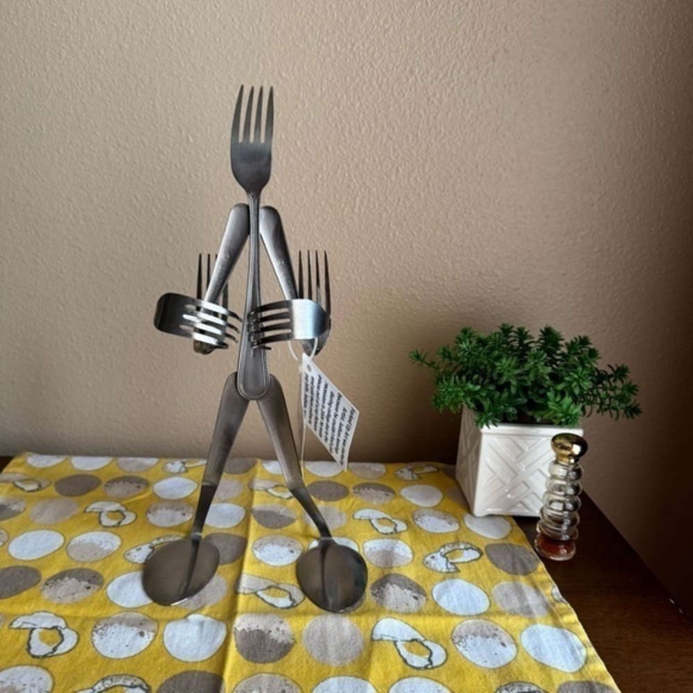 Forked Up Art standing fork and spoon man figurine